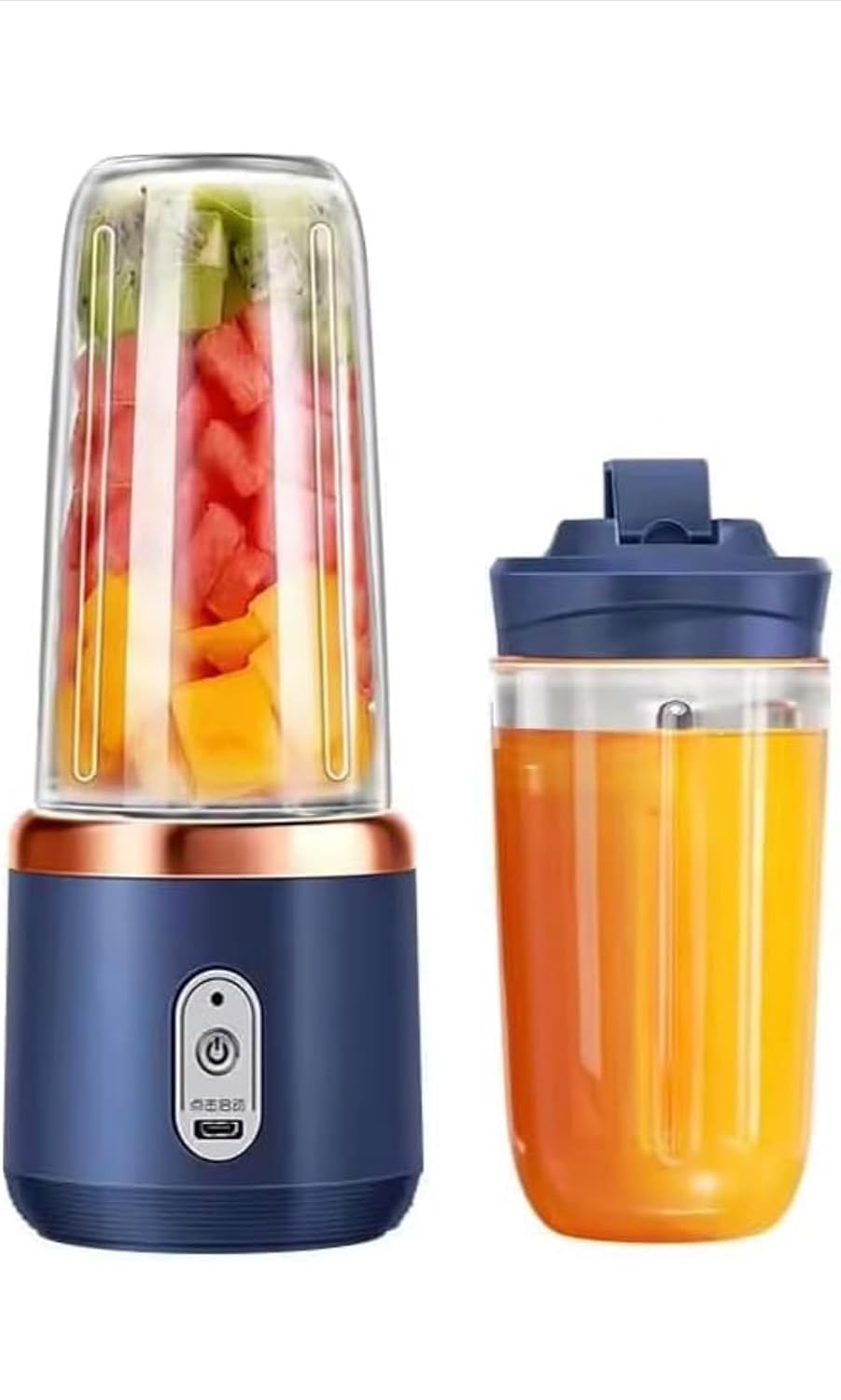 Portable Blender Electric Juicer Fruit Mixers with Juicer Cup, Wireless, USB Rechargeable, 400ml, Hexa Blade, for Fruits and Smoothies