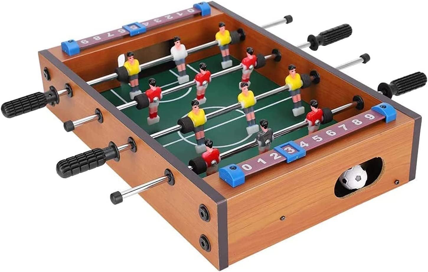 Tabletop Foosball Table- Portable Mini Table Football/Soccer Game Set with Two Balls and Score Keeper for Adults and Kids Play