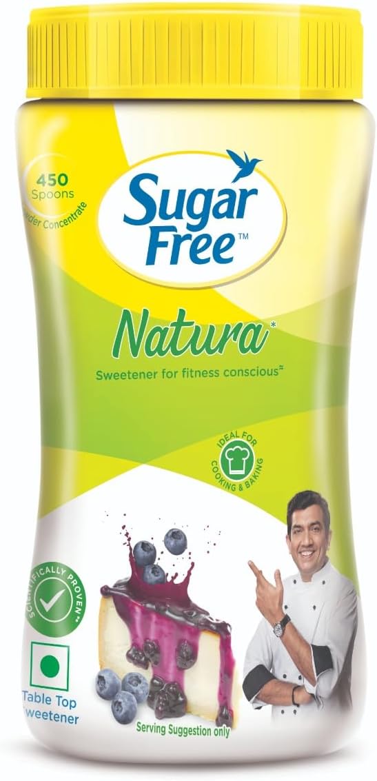 Sugar Free Natura - 225g Jar | Equivalent to Sweetness from 2.25Kg Sugar |100% Safe| Scientifically Proven & Tested|Tastes like Sugar but with zero calories|