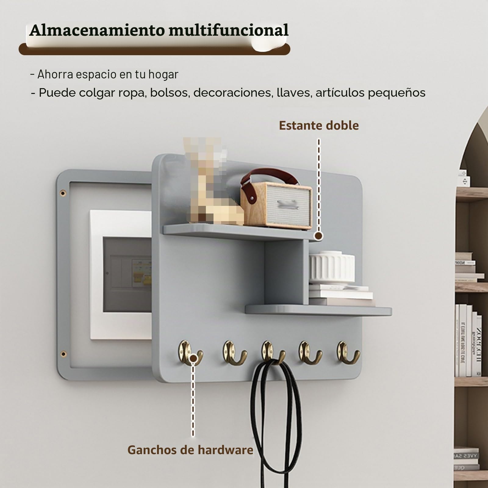 Tapa Contador Estante Decorativo De La Cubierta La Caja Del Panel Eléctrico Push-pull, Marco De La Tapa Del Medidor Colgante Para Ocultar La Caja Del Disyuntor/alimentación/ Interruptor Blindada(C,55x