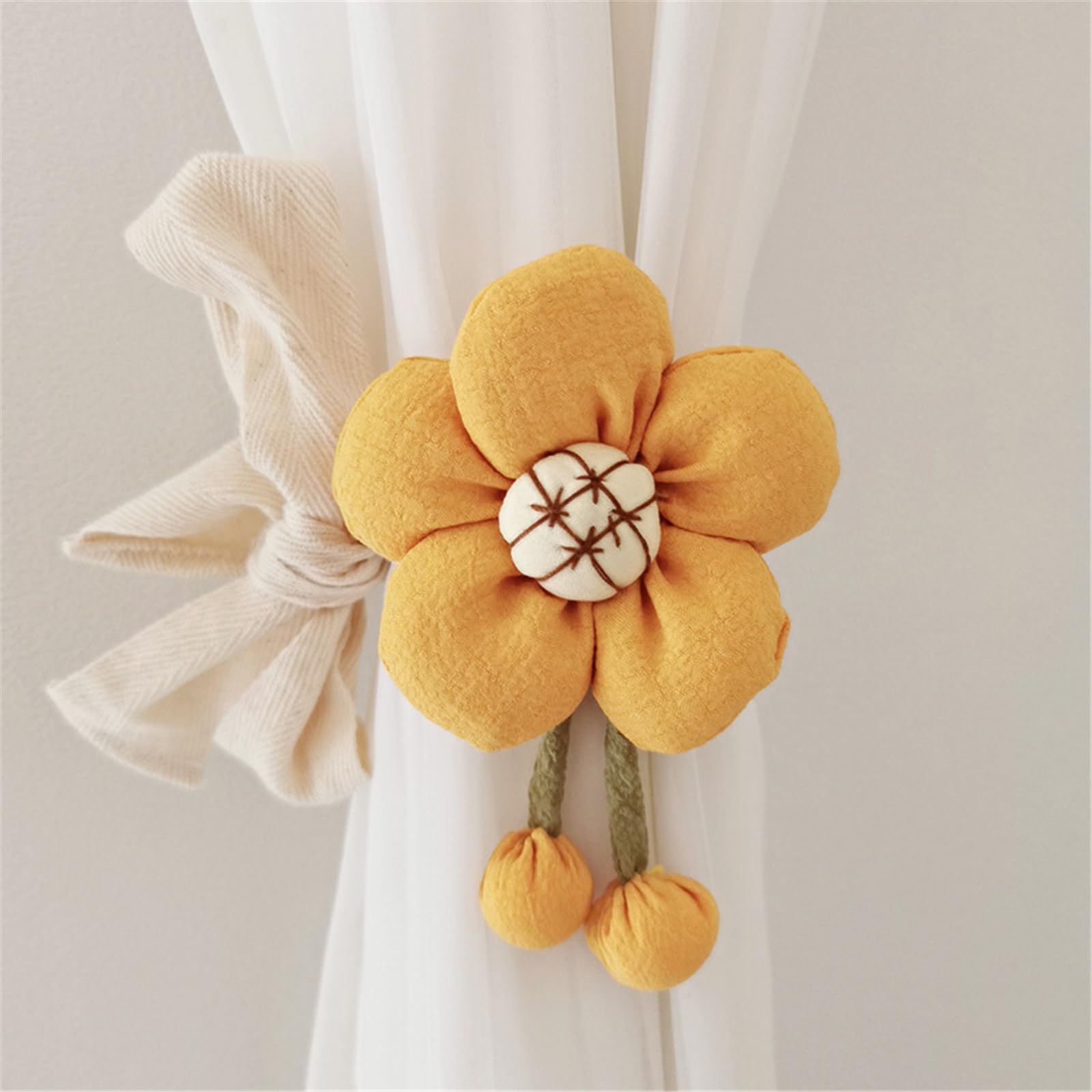 2 Ferma Tenda A Forma Di Fiore In Maglia Elastica – Fatto A Mano, Decorazione Per Casa E Ufficio, Fiori Di Zucca, 45 Cm
