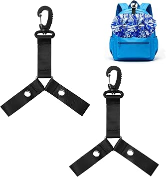 2PCS Cheerleading Pom Pom Holder with Snap Closure Hanger for Backpacks, Dance & Sports Squads Bags & Straps Essential Cheer Bag Accessories
