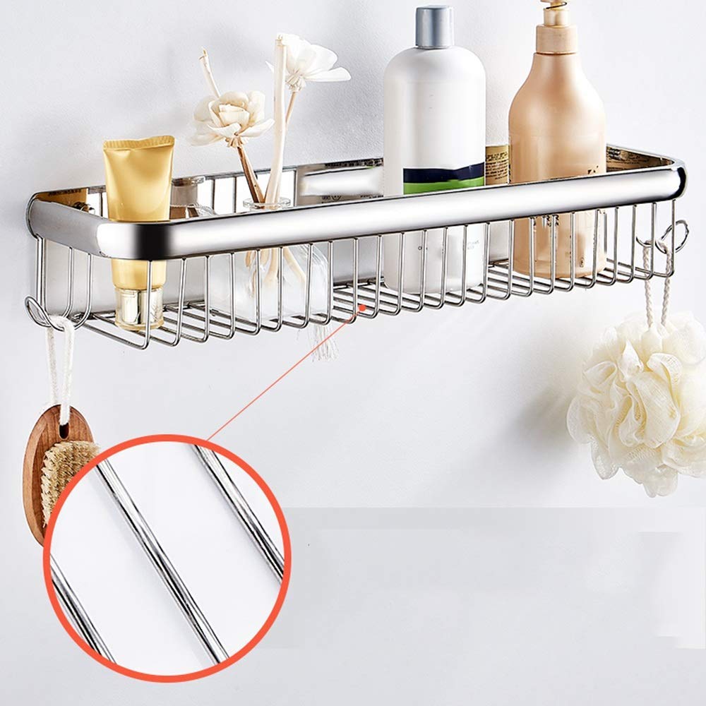 Exquisitos estantes de baño Bastidores de baño, Estante de baño Esquina de Ducha Perforadora Libre Montaje en Pared de Acero Inoxidable Inodoro Cuarto de baño Baño