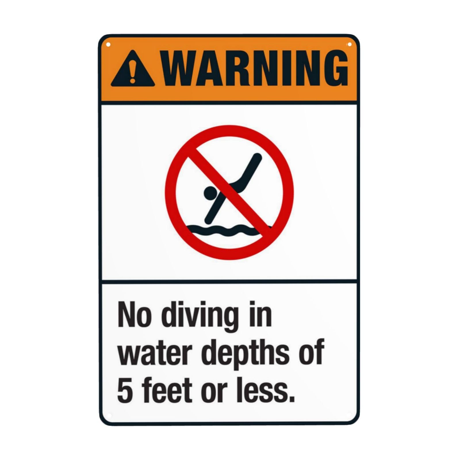 Behavior Limit Vintage Pool Warning Sign, Follow Safety Rules Strictly Forbid Diving Inside Swimming Pool Area 8x12 Inch