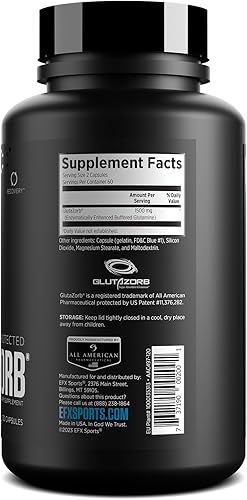 Miniatura 7 de EFX Sports Training Ground Glutazorb Caps  Suplemento de píldora de glutamina altamente concentrado, pH correcto, digestión y apoyo inmunológico, 60