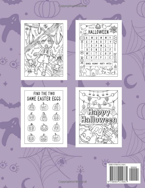 My Halloween Activity Book for Kids: A Cute Activity Book for Kids Age 4-8, Halloween Coloring, Drawing, Dot to Dot, Word Search, Maze & Funny Quotes! image 3