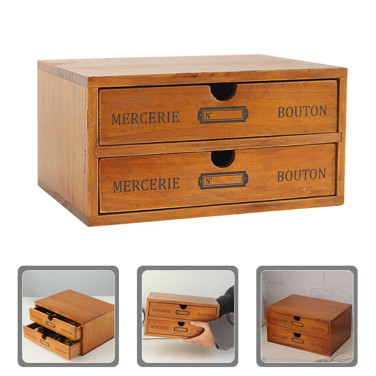 Alipis Organisateur De Bureau Avec Boîte De Rangement Vintage Multi-couches Pour Cosmétiques Et Fournitures De Bureau Pratique Pour Maison