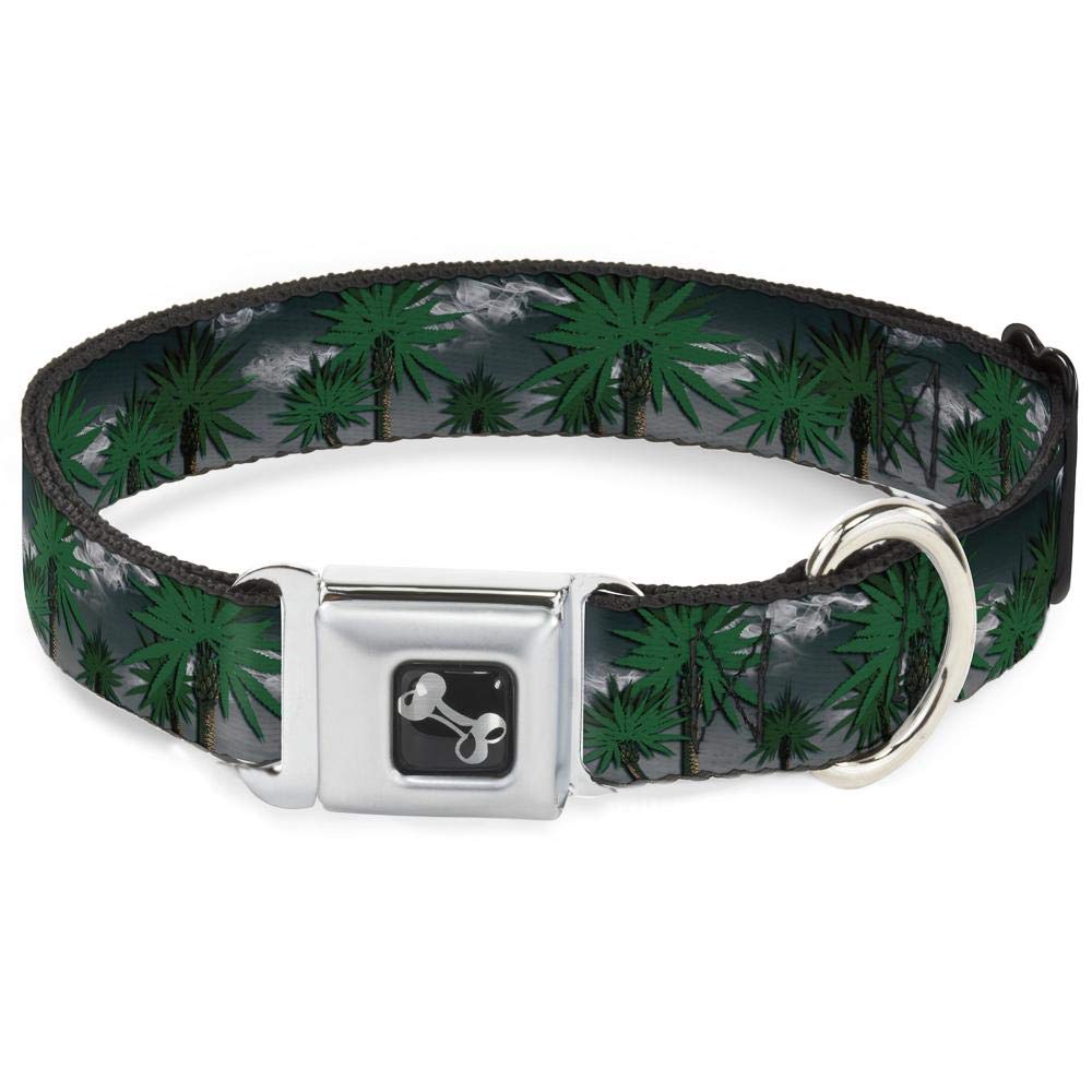 Collier chien motif marijuana et palmiers Buckle Down Dc-w33933-l boucle métal pour grand chien