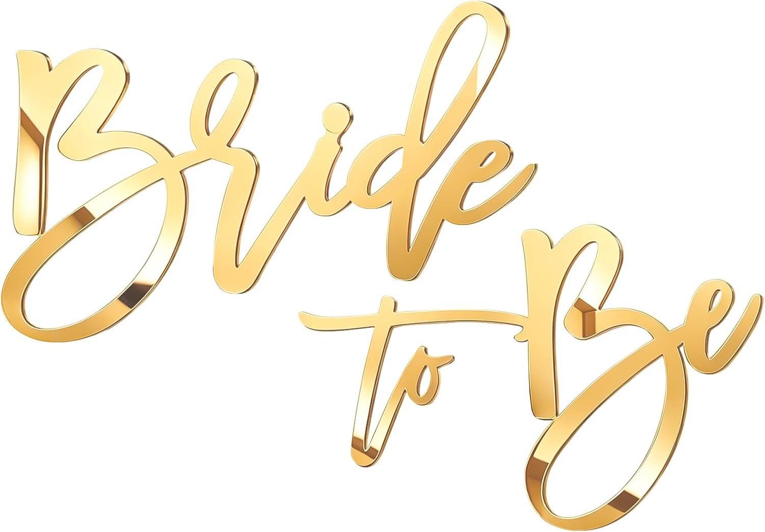 Acrylic Bride to Be Sign, Mirrored Letters for Bridal Shower Backdrop Balloon Arch, Bachelorette Party Decorations, Bridal Engagement Wedding - Gold