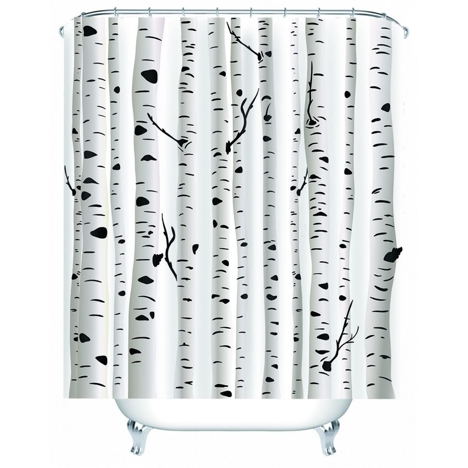Rideau de douche arbre peuplier pour salle de bain moderne et propre 220x180