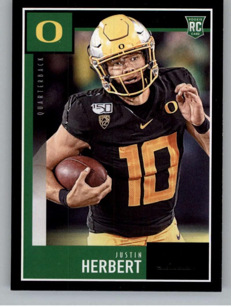 2020 Score Black #362 Justin Herbert RC Rookie Card Oregon Ducks Official NFL Football Card in Raw (NM or Better) Condition