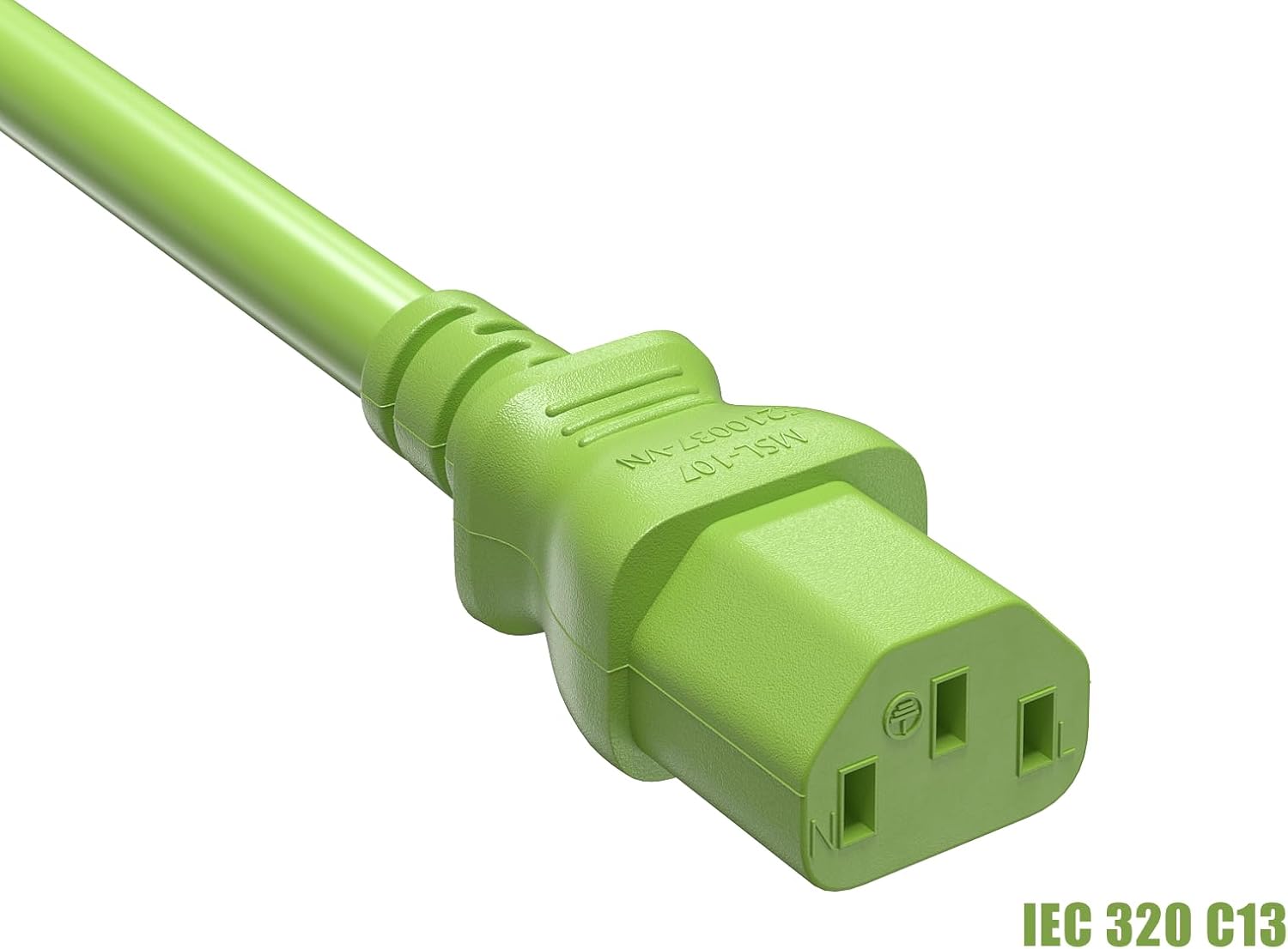 Cable Leader 14 AWG 3 ft Extension Power Cable IEC320 C13 to IEC320 C14, 15 Amp, 250 Volt Green Computer, PDU, UPS, Power Extension Power Cord