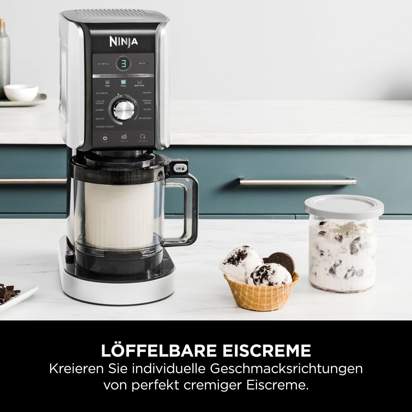 Ninja CREAMi Deluxe: 10 Funktionen, 2 Becher, Silber Ansicht 5