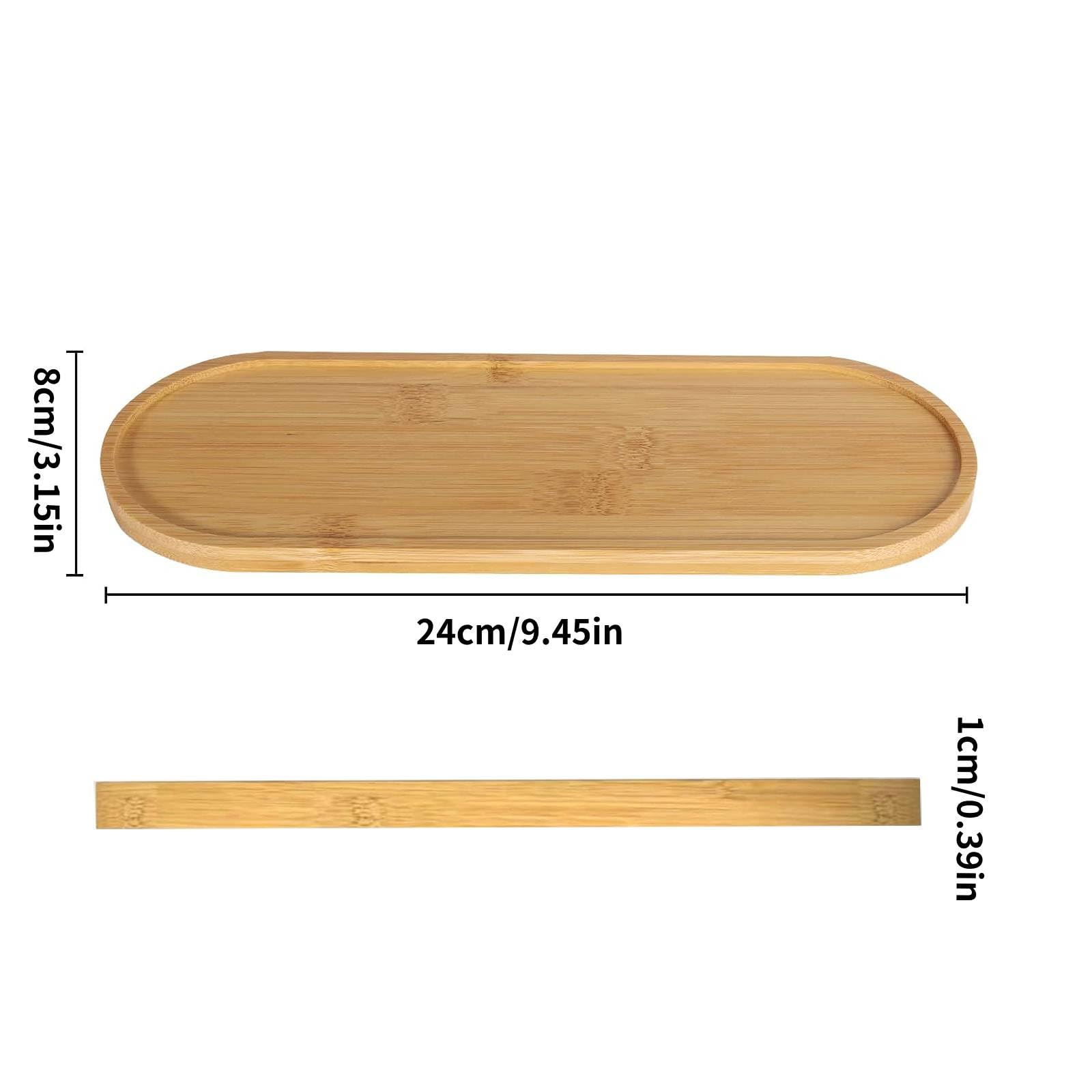 Bamboo soap Dispenser Tray, Bathroom Countertop T ray Kitchen T ray Bamboo T ray Sink Tray Dresser Jewelry Ring Dish, Comestic Holder Bathtub Organizer, Ideal for Jewelry, Cosmetics? 24 × 8 cm?