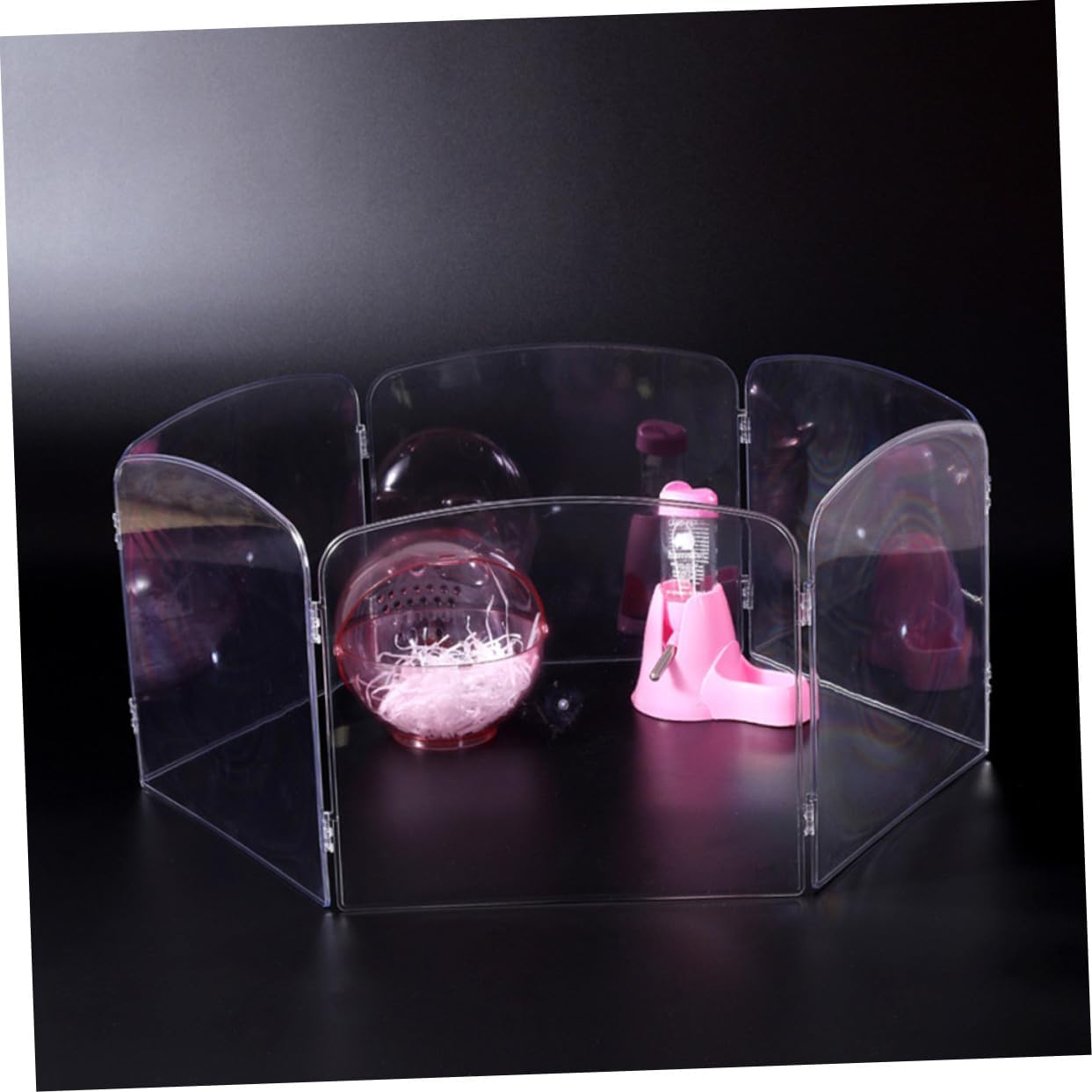 Portable Hamster Enclosure Transparent Plastic Pet Playpen Fence Indoor Outdoor Small Animal Cage Playground for Guinea Pigs Rabbits Turtles and Reptiles