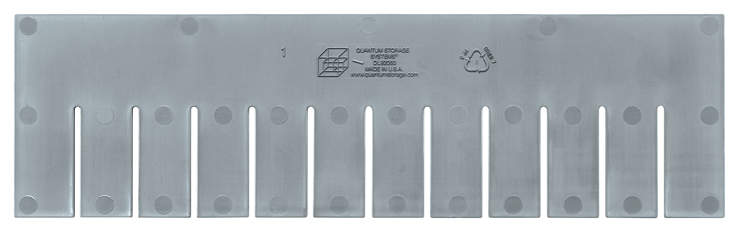 Quantum DL92050 Conductive Long Divider Accessory Compatible with DG92050 Grid Storage Bin for Industrial Warehouse Factory Hardware Store Electronic and Garage Shop | Gray, Polypropylene (Pack of 6)