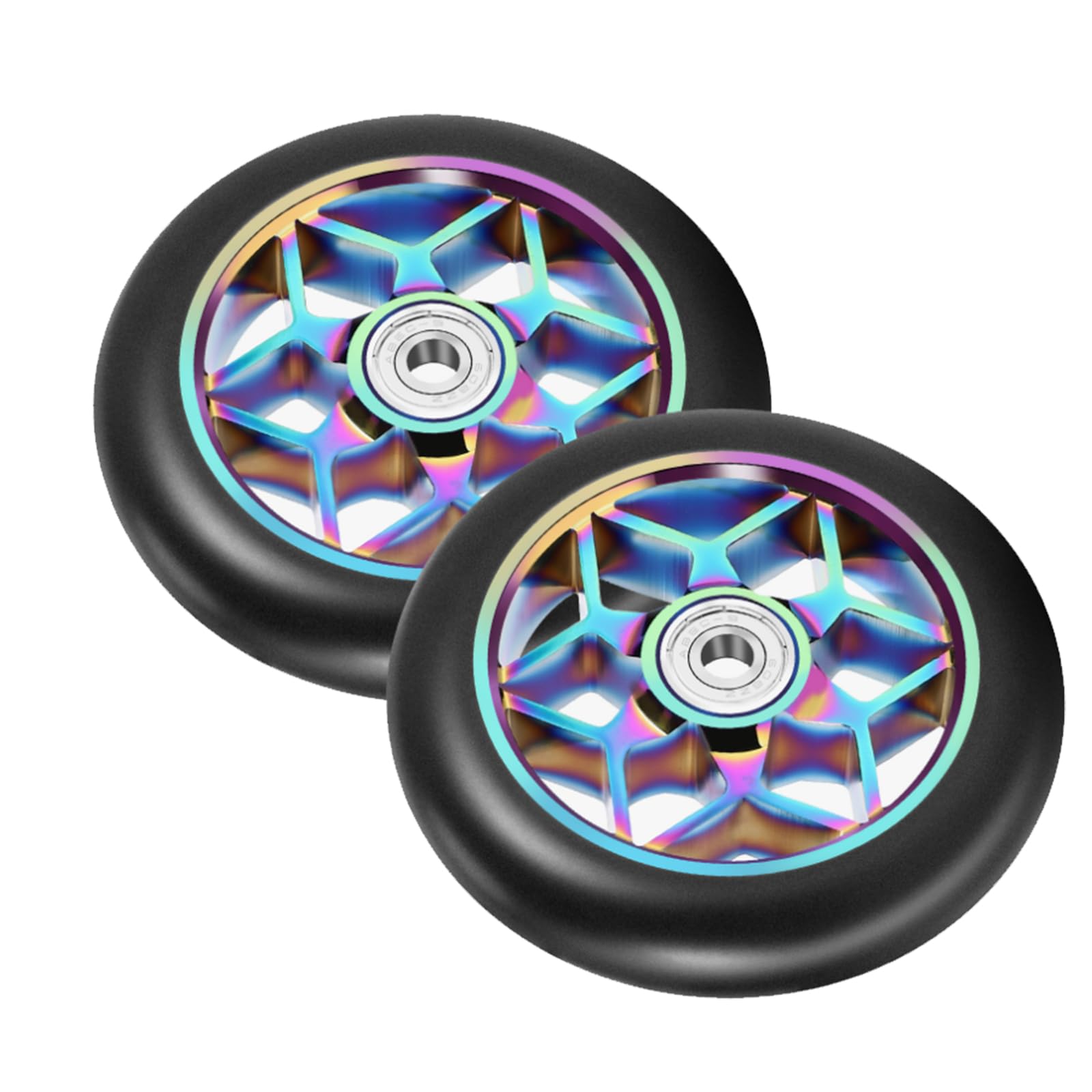 2 Ruote Stunt Scooter 110 Mm Oro – Ricambio In Alluminio E PU, Durezza 88A, Cuscinetti ABEC-9