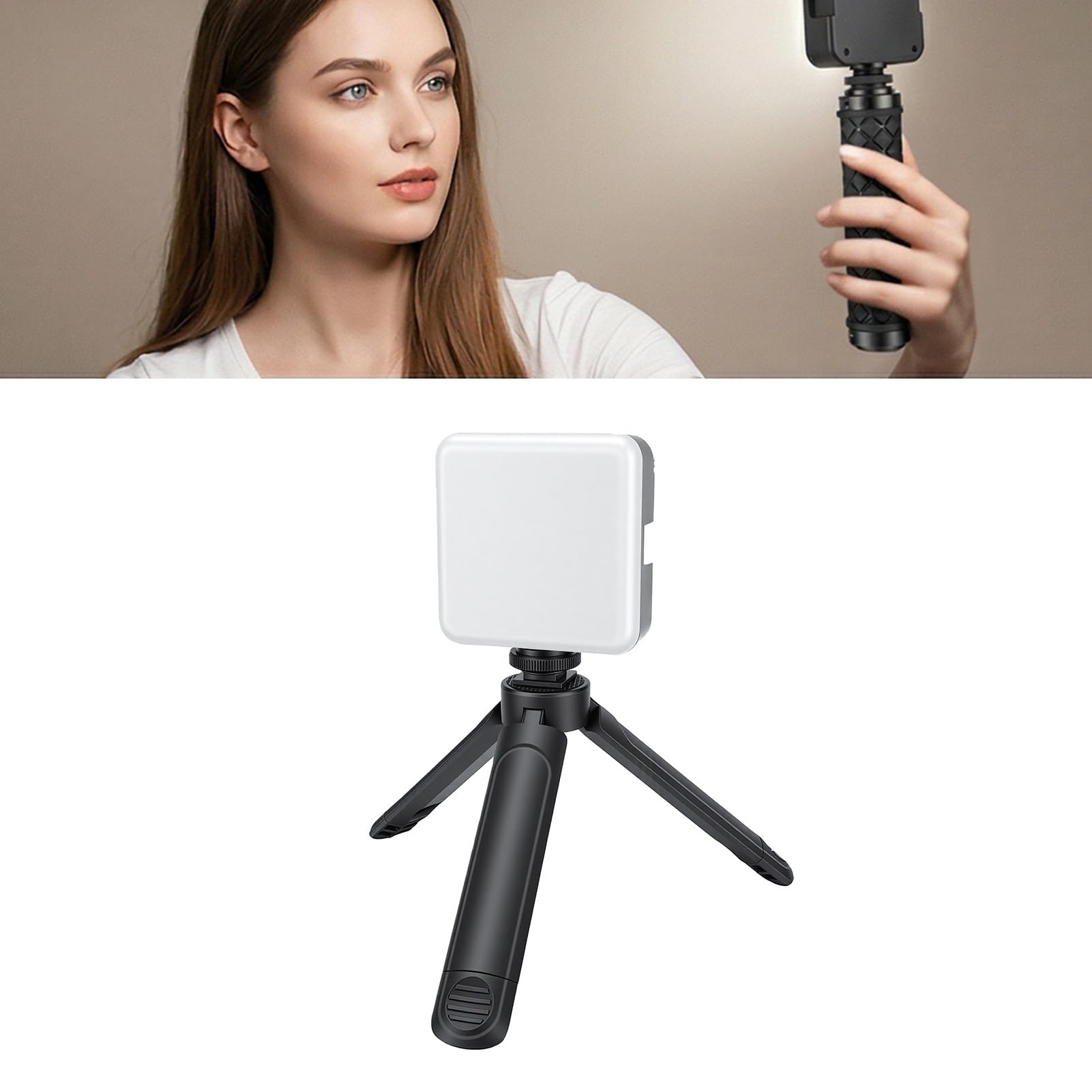 Rechargeable 2PCS Video Light 5600K Adjustable Brightness for