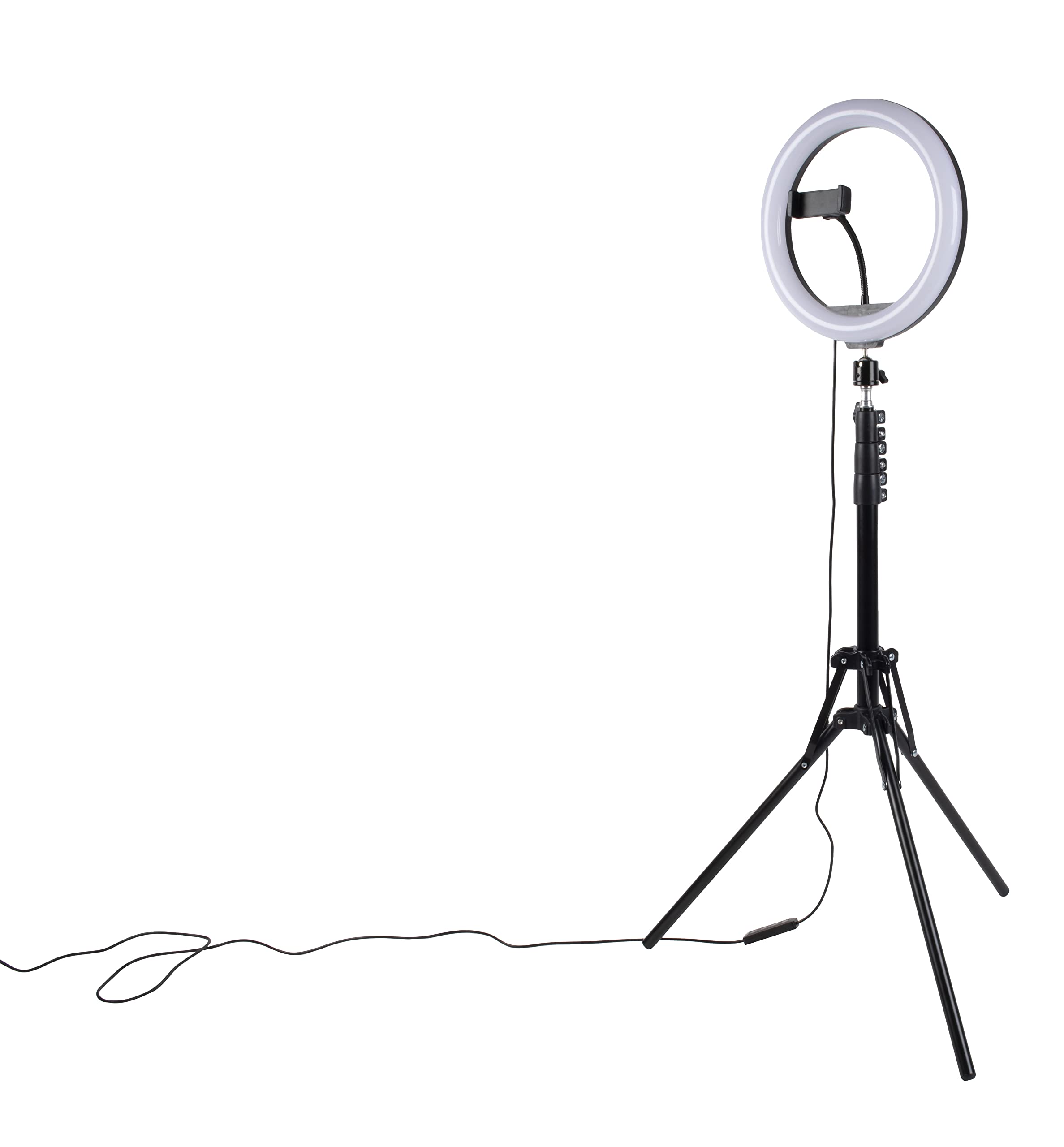 Konix Geek Star Anello luminoso con treppiede LED Ring Light Stand Quartz 26 cm per smartphone - Treppiede telescopico - Telecomando incluso