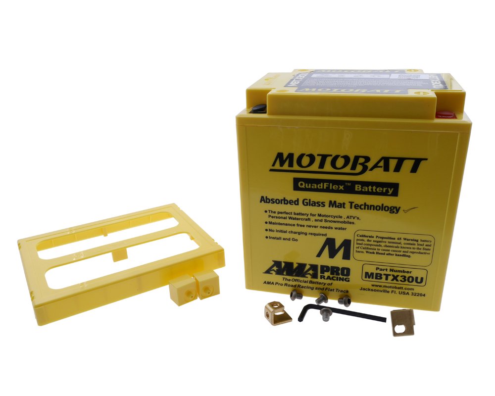 MOTOBATT Batterie 12 V 32 Ah MBTX30U kompatibel mit HD FLHTCUSE8 2013-2013 | 4-polige AGM-Batterie, wartungsfrei, versiegelt, befüllt; kompatibel mit HD 1803 Ultra Classic Electra Glide CVO; 380 A CCA