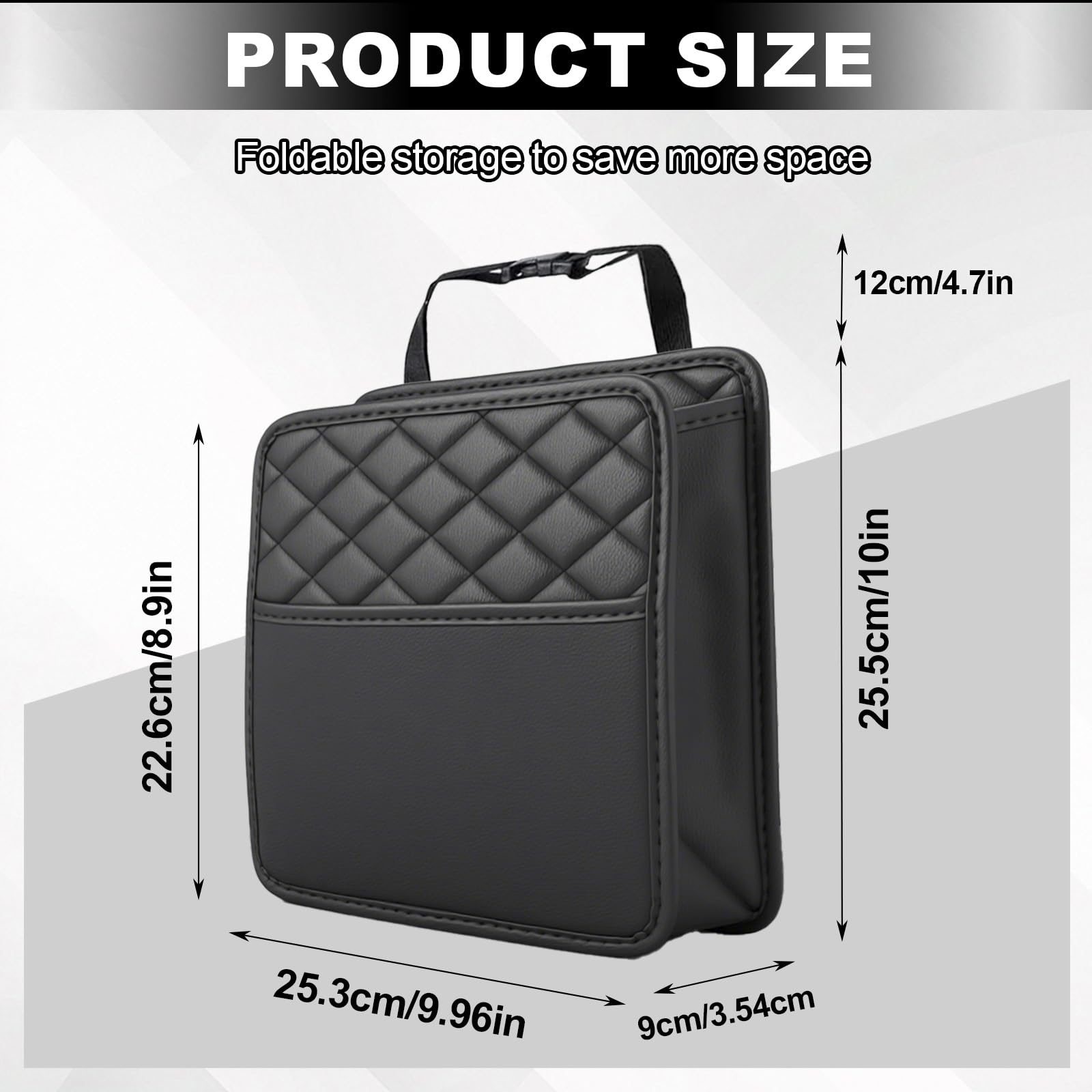 Car Back Seat Organizer,Pu Leather Seat Storage Bag,Hanging Car Tidy - Image 2