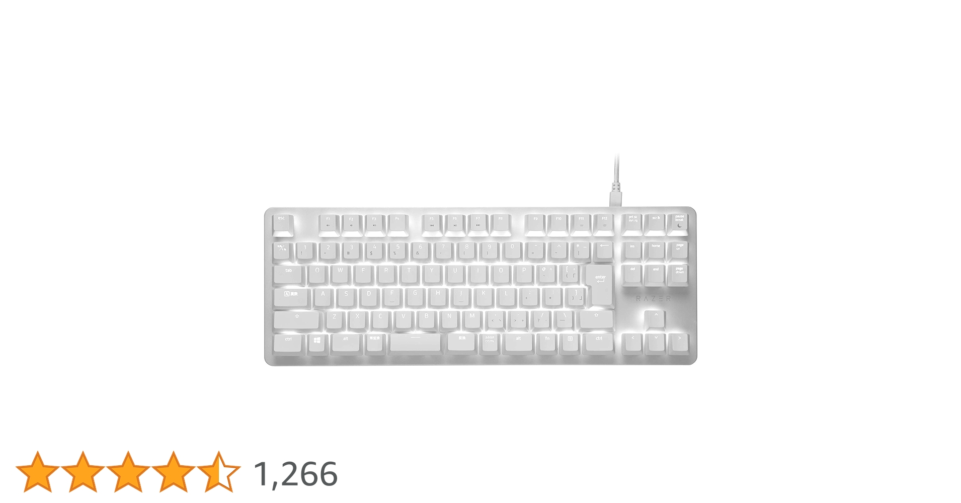 PC周辺機器 Razer BlackWidow Lite Mercury White オフィスとゲームで使えるゲーミングキーボードRazer