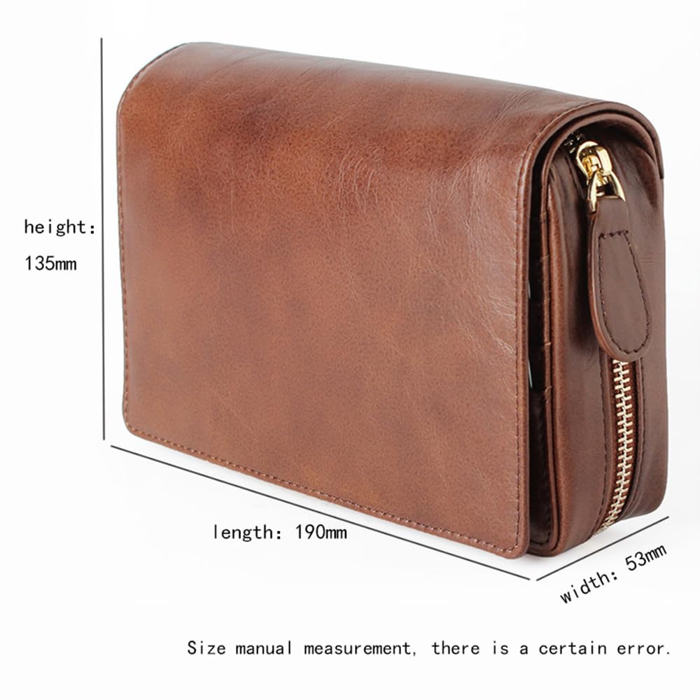 HEYSONG Funda para pasaporte de viaje de piel de vaca auténtica con bolsillo con cremallera HSFC0006