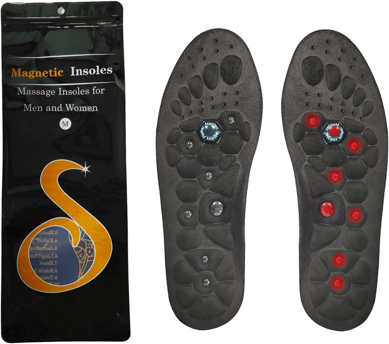 Upgraded Acupressure Foot Insoles, Acupressure Insoles with Gel Comfort Magnetic Insoles for Women and Men,Magnetic Acupressure Foot Insoles (M(40-43)