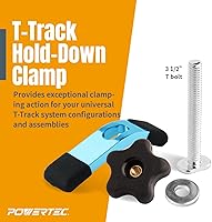 Vista 2 de POWERTEC 71082 T-Track Mini abrazadera de sujeción, 3-5/8 pulgadas de largo x 3/4 pulgadas de ancho (paquete de 3)