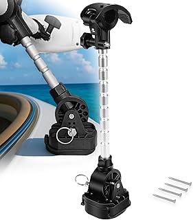MKA-60 1862060 Trolling Motor Stabilizer Mount Compatible with Minn Kota Terrova Ulterra PowerDrive Riptide 1991-2023, Fold-Down Bracket with Adjustable Arm, Marine Grade Anti-Bounce Mount