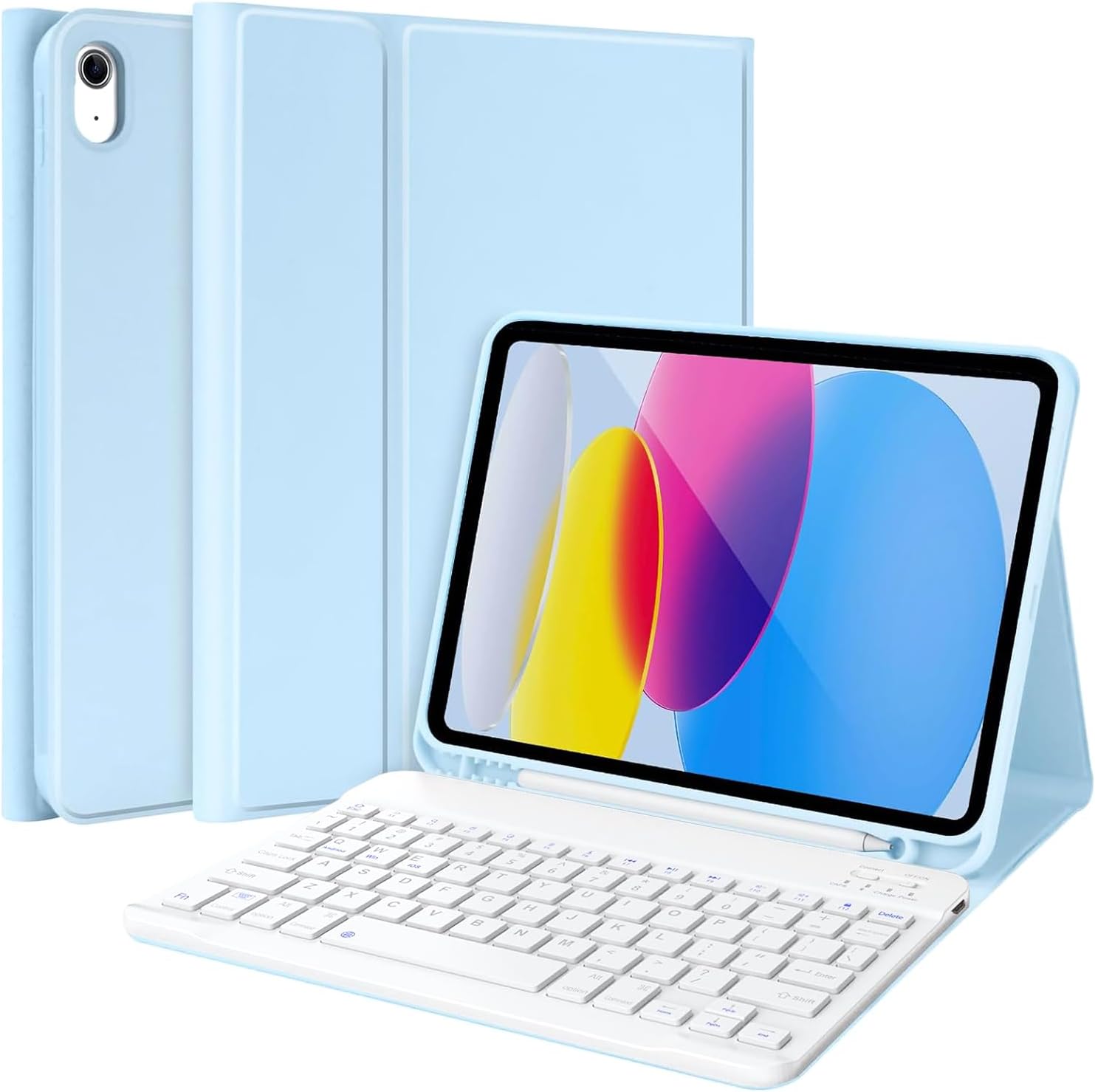 Keyboard Case for iPad 10th Generation (10.9 inch, 2022) / (A16) 11 inch 2025, Magnetic Detachable Keyboard, Smart Protective Cover with Pencil Holder for iPad 11/10 Generation (Blue)