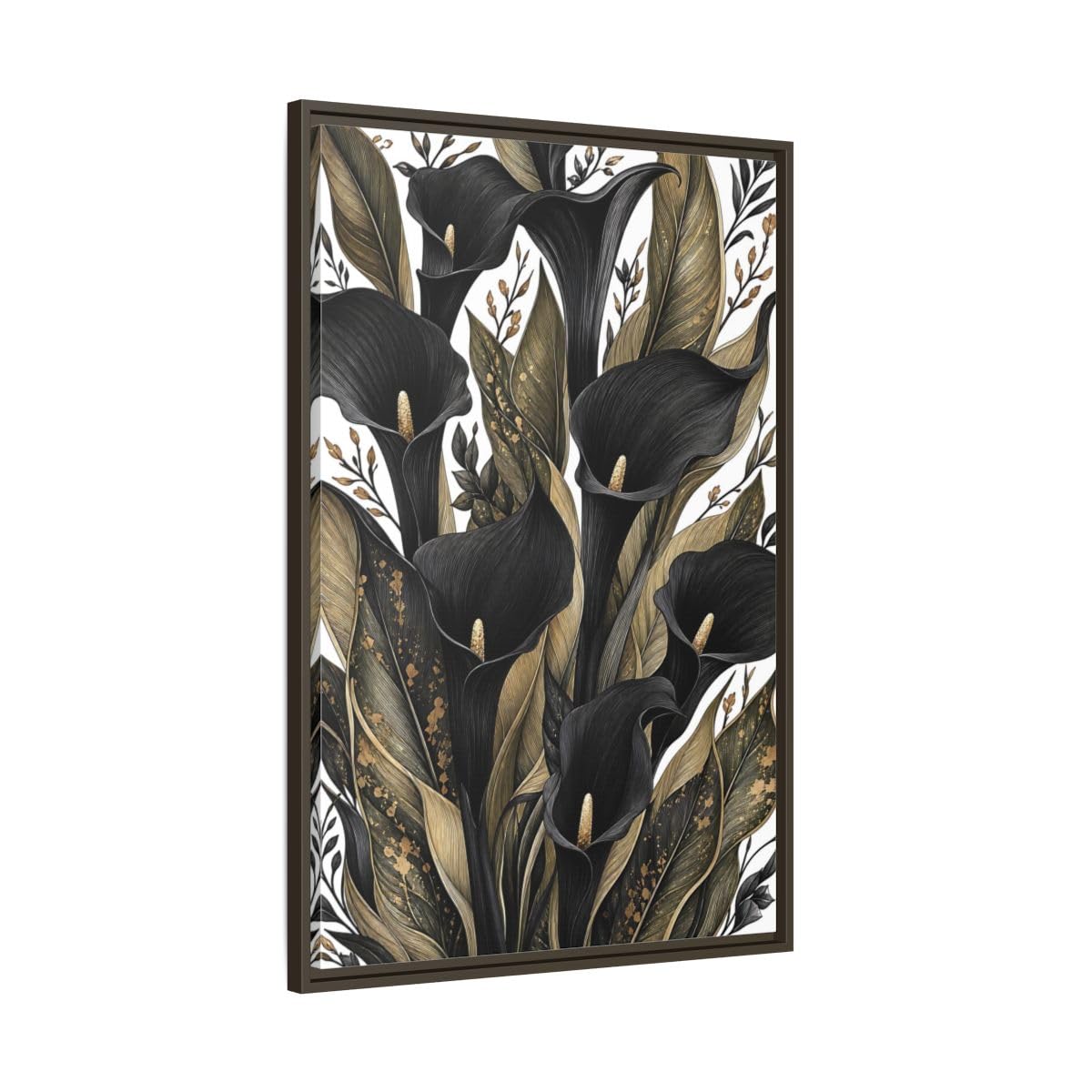 Toile Calla Lily noir et or décoration murale salon de 60x90cm - 8
