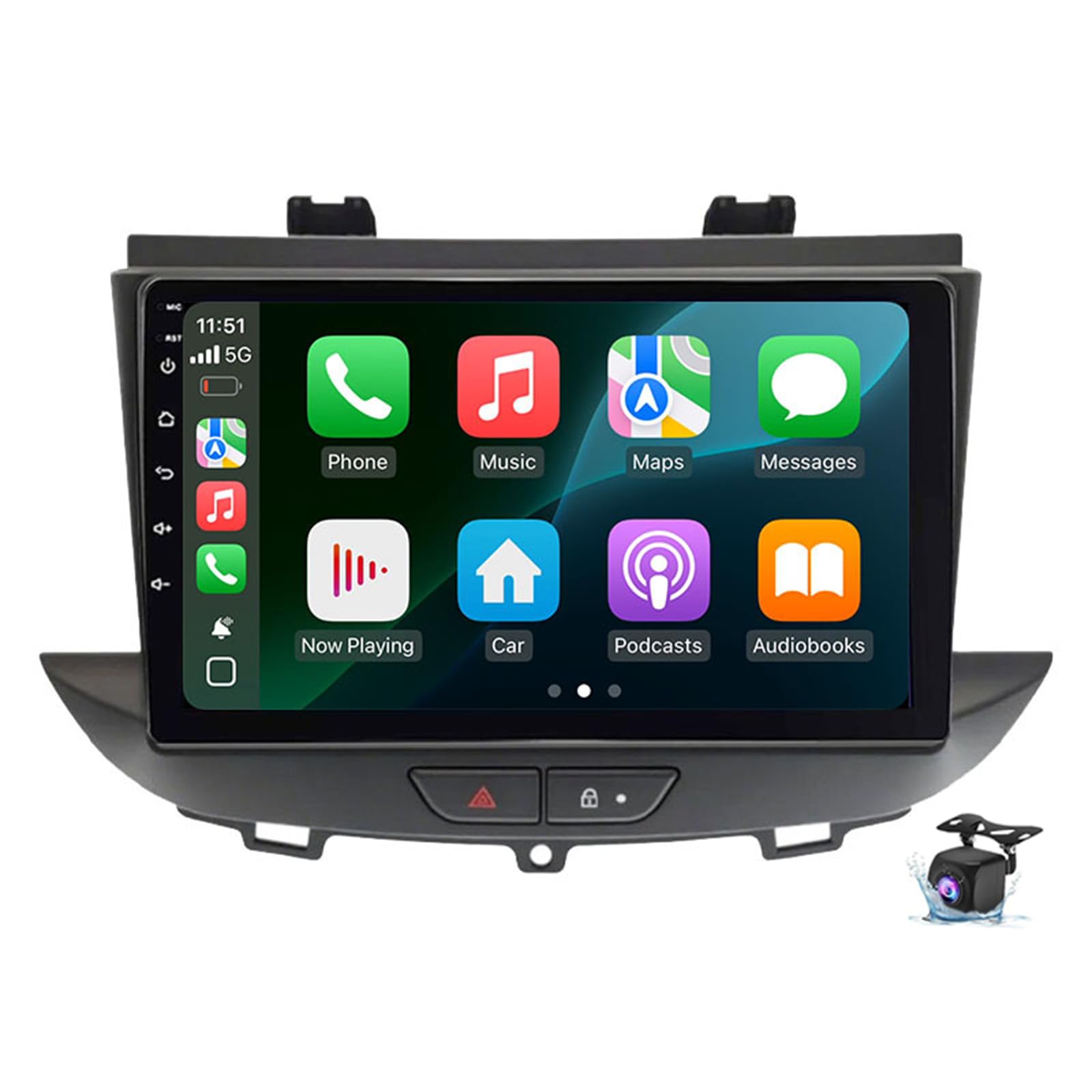 Uipob Car Radio Stereo for O-pel Grandland X Crossland X 2016-2020 Dash Kit Car GPS Navigation, 9" IPS Touch Screen Head Unit with Car-Play & Android Auto/SWC/Rear View(Size:4Core 2+32G)
