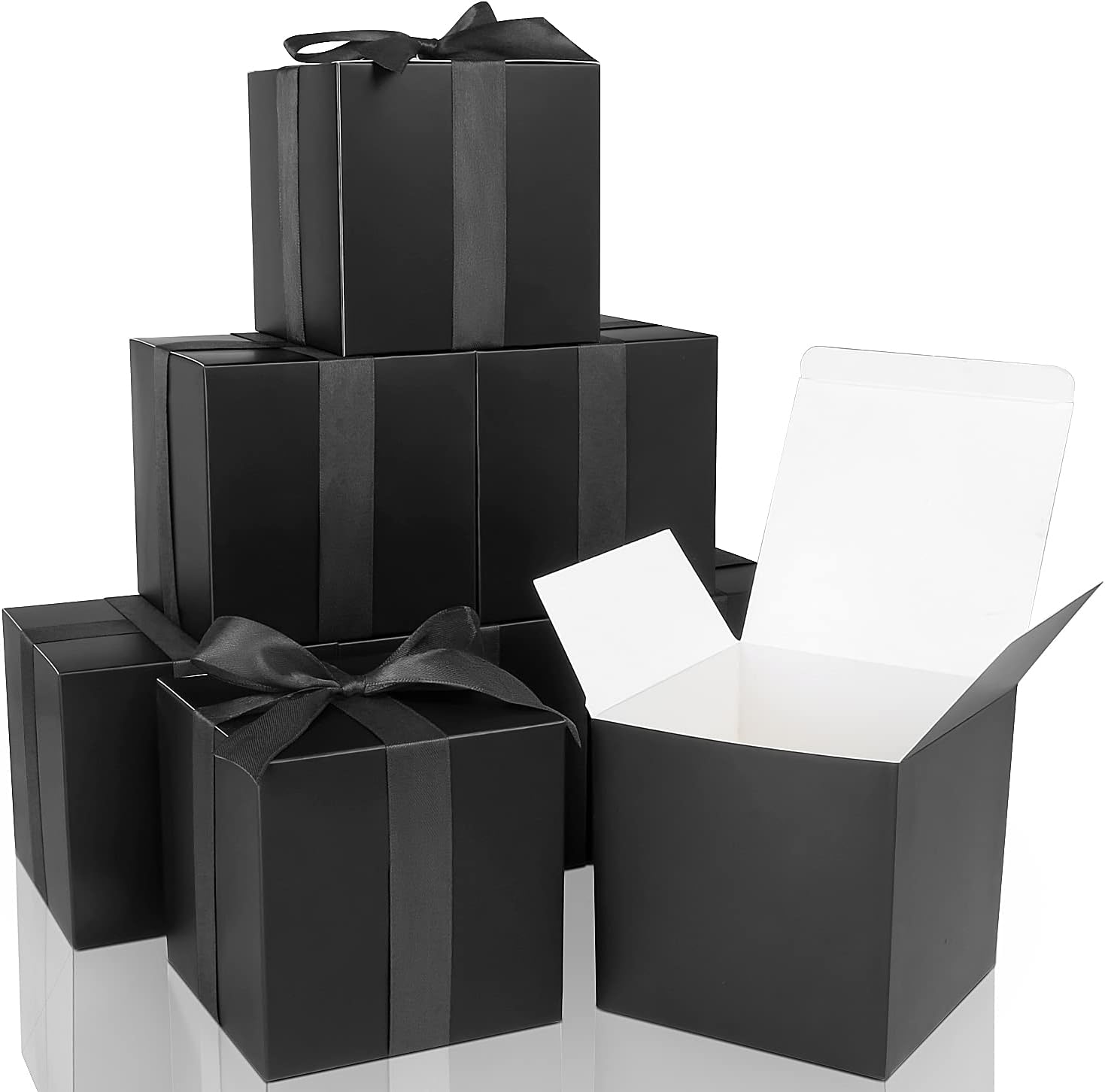 COTOPHER Small Gift Boxes 25 Pack 5x5x5 inches Black Gift