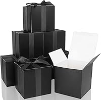 Vista 30 de COTOPHER 60 cajas de regalo pequeñas, cajas de regalo de 2 x 2 x 2 pulgadas, cajas de regalo de papel con cintas, caja de dulces para regalos