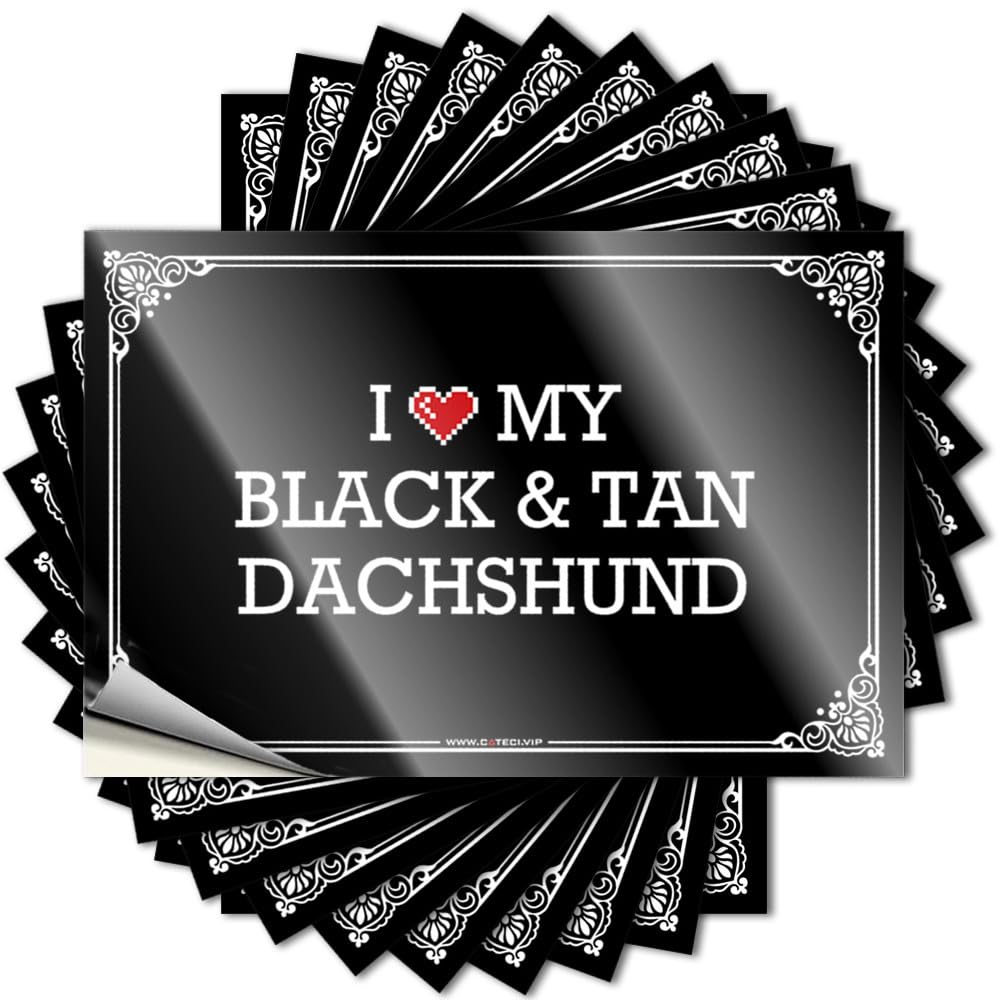 I Love My Black & Tan Dachshund Love Inside DIY | Rock Tattoo Bottle Removable Vinyl Sticker Decal(6X9CM)