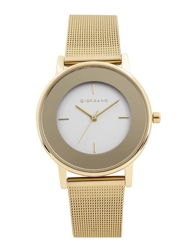 Giordano Analog Watch for Women with Stylish Mesh Band Water Resistant Fashion Watch|3 Hands Mechanism Wrist Watch for Ladies to Compliment Your Look/Ideal Gift for Female - A2052