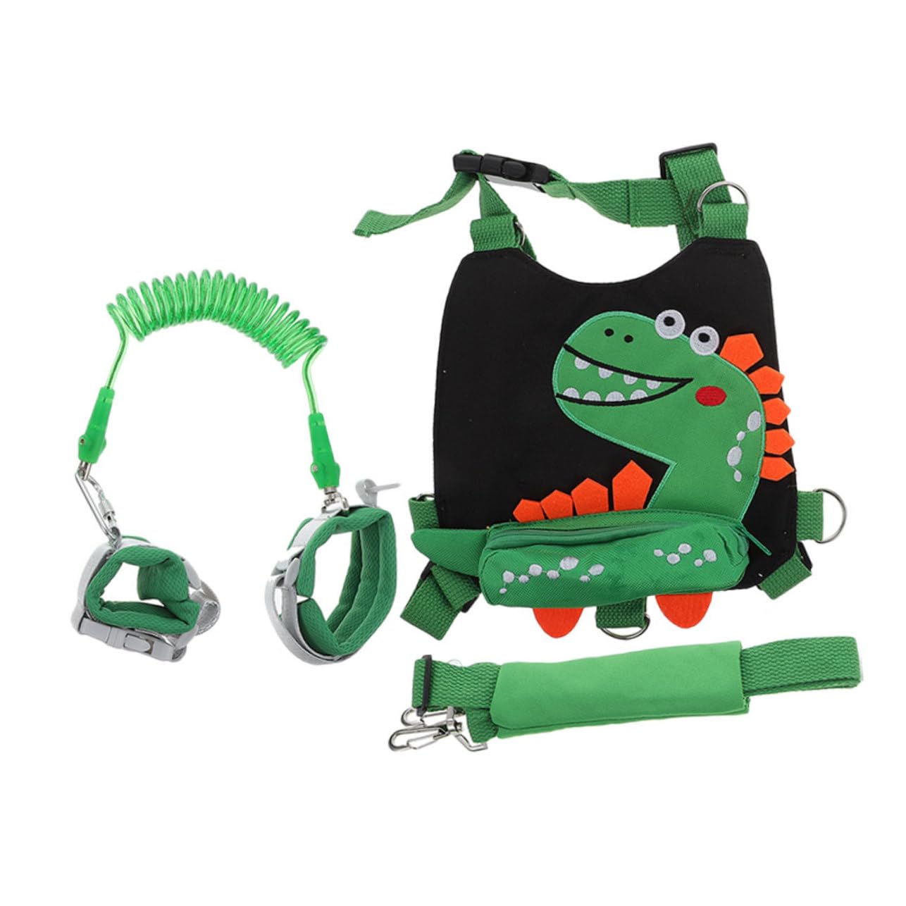 Arnés Niña Caminar con Correa y Pulsera de Seguridad para Diseño Dinosaurio Transpirable y Ligero de Evitar Pérdida Exteriores