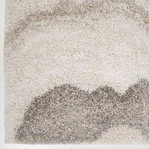 Orian Rugs Super Shag Collection 392524 Cascade Area Rug, 5'3" X 7'6", Ivory #TOP4