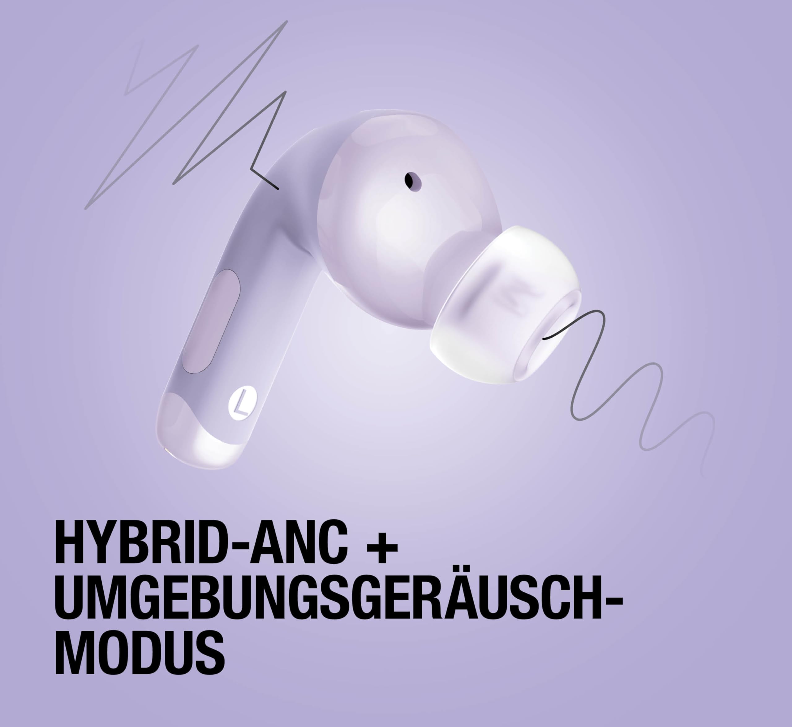 Fresh 'n Rebel Twins Fuse 2 Wireless In-Ear Kopfhörer Noise Cancelling - Klarer Sound - 36h Akku - Bluetooth 6.0-2 Mikrofone zum Telefonieren - Quick Charge - Spritzwassergeschützt (Dreamy Lilac)