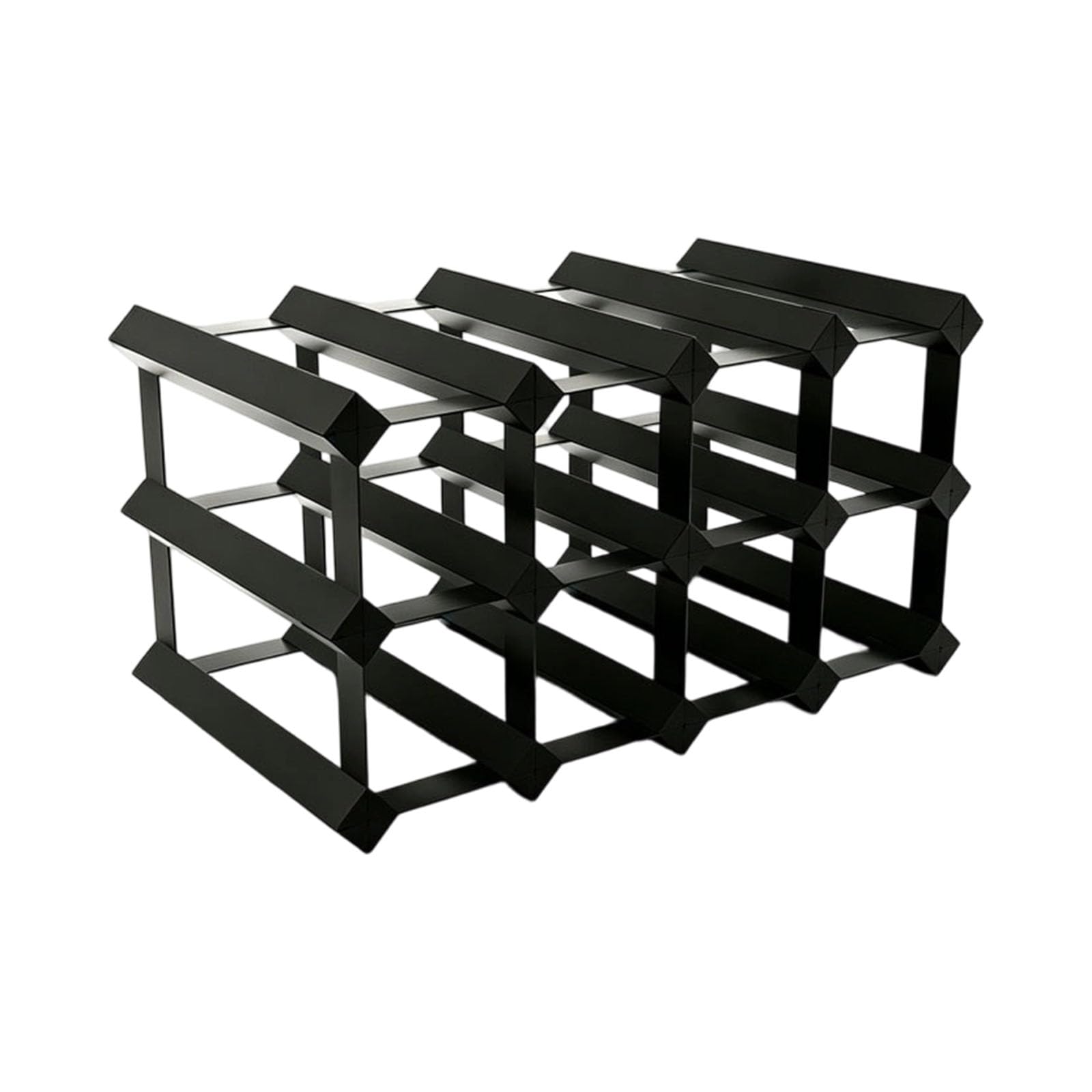 ZEPFJHE 12 Bottle Wine Organizer for Countertop Storage, Black Horizontal Display Rack for Kitchen Counter, Dining Room Table, or Cellar Corner Storage Holder Freestanding Cellar Display Shelf Bottle