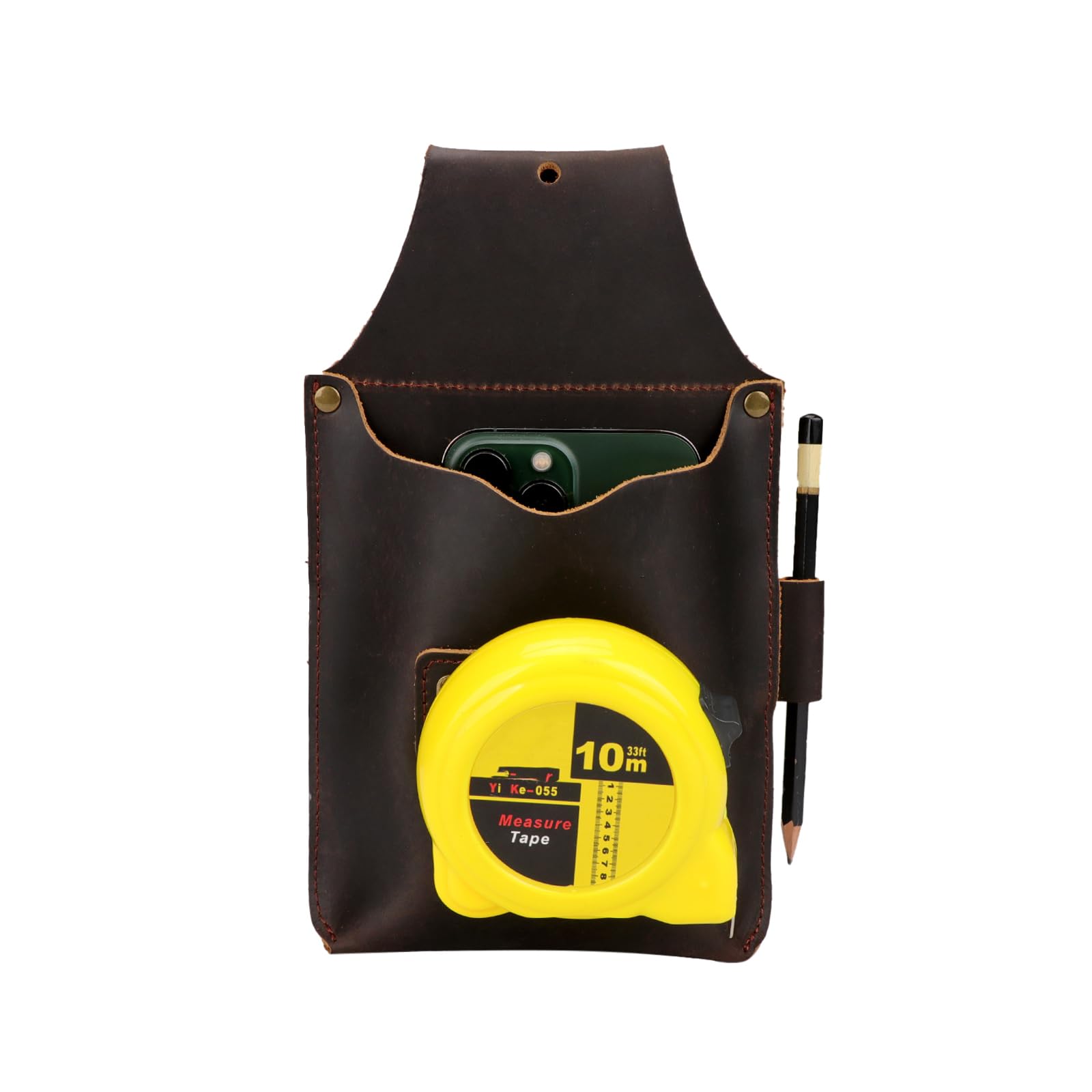 TOURBON Étui de rangement multi-outils en cuir avec porte-mètre pour ceinture