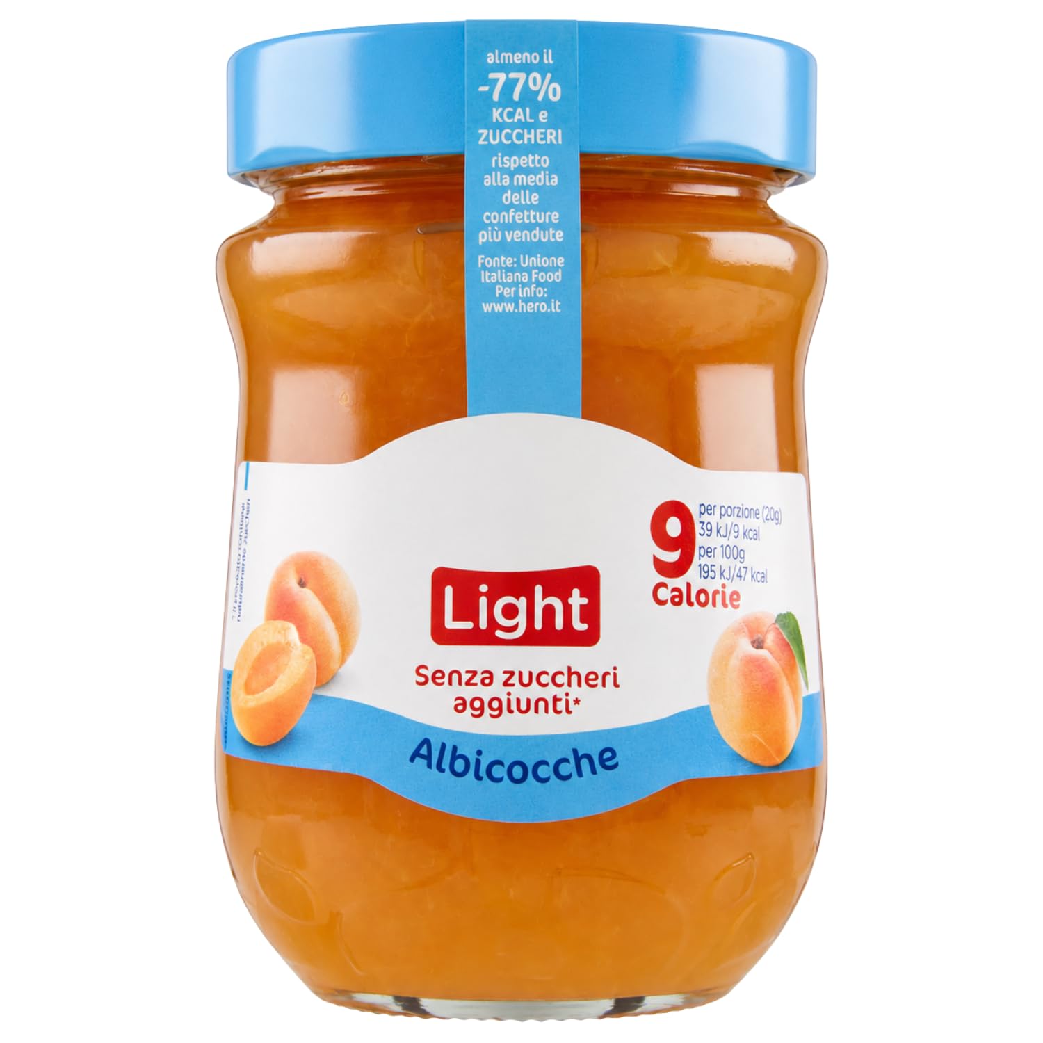 Confettura Light Albicocca 280 g Senza Zuccheri Aggiunti – Marmellata Ipocalorica per Colazione e Dolci – Variazioni 4/8/12 Pezzi (8 PEZZI)