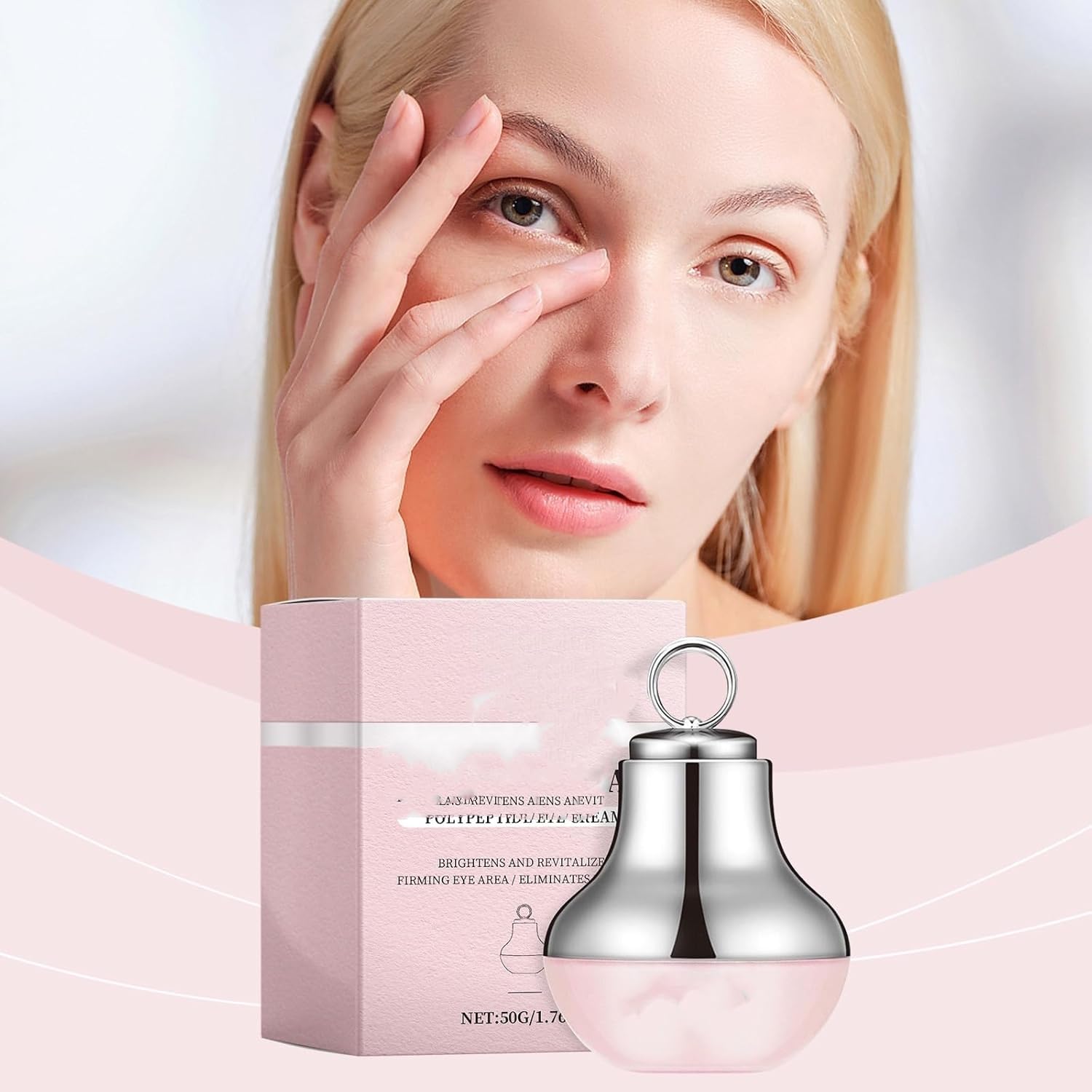 Crema de Ojos con Masaje eléctrico para ojeras, Antiarrugas, reafirmante e hidratante. Crema de polipéptidos para el Contorno de Ojos. Reafirma y suaviza Las líneas de expresión.