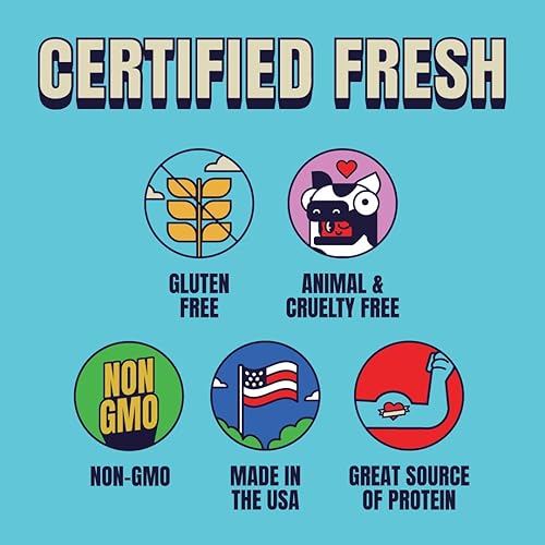 Miniatura 5 de Louisville Vegan Jerky - Carne vegana y vegetariana de pimienta negra ahumada, 0.67 oz de proteína de soja sin OMG, 310 calorías por bolsa,