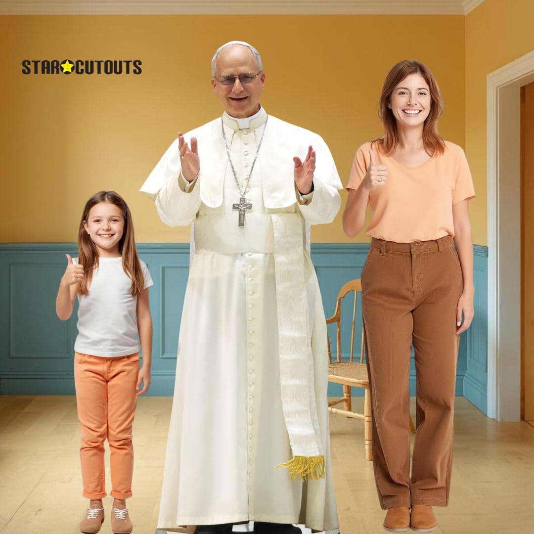 Star Cutouts SC4620 Papst Leo XIV - Pappaufsteller Höhe 176cm - Ideal für Taufe, Kommunion & Konfirmation Geschenk