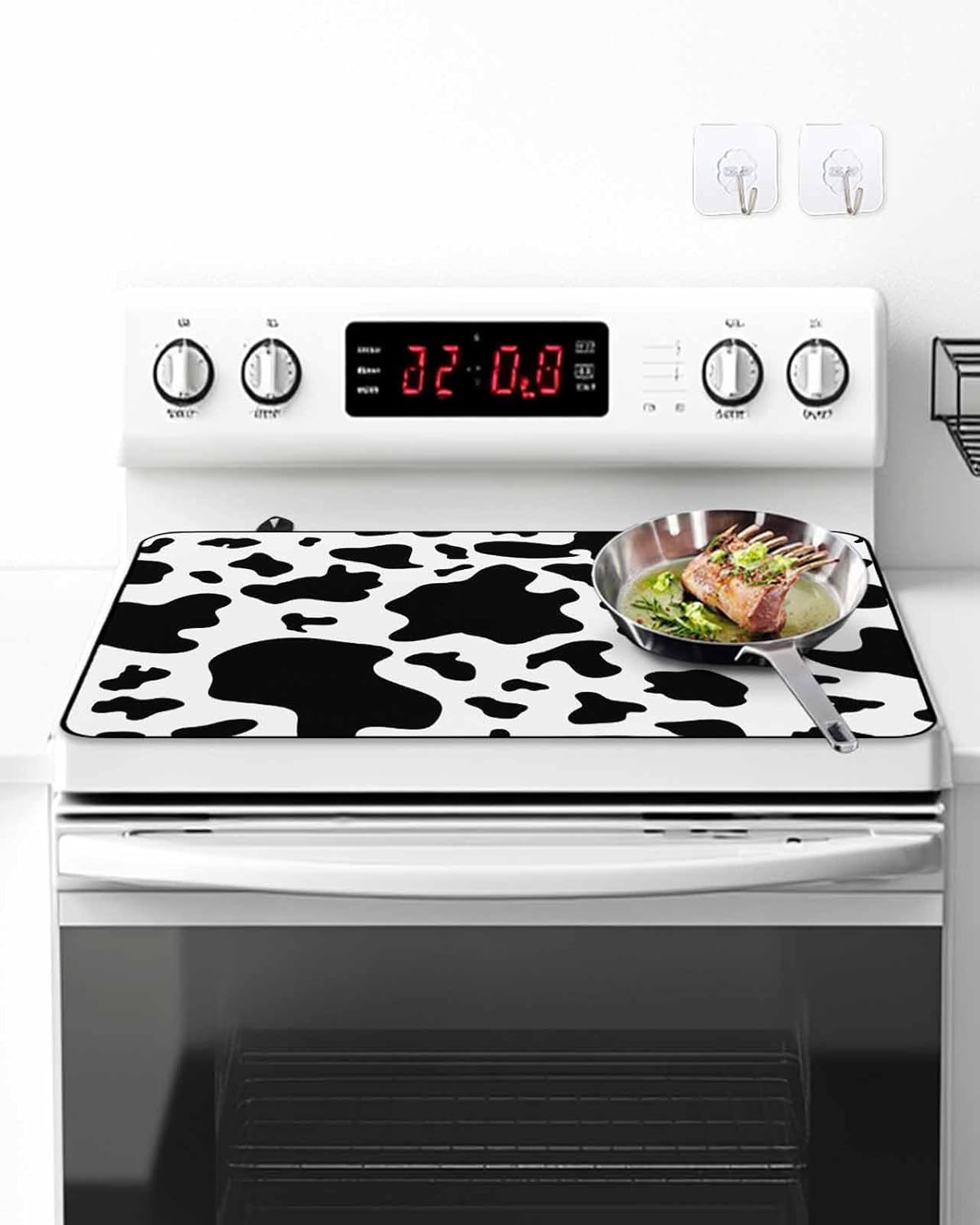 Stove Top Cover Cow Texture Stove Cover for Electric Stove Top Animal Skin Pattern Glass Cooktop Covers Anti-Slip Mat Heat Resistant Countertop Protector Home Kitchen Decor 28.5"x20.5"