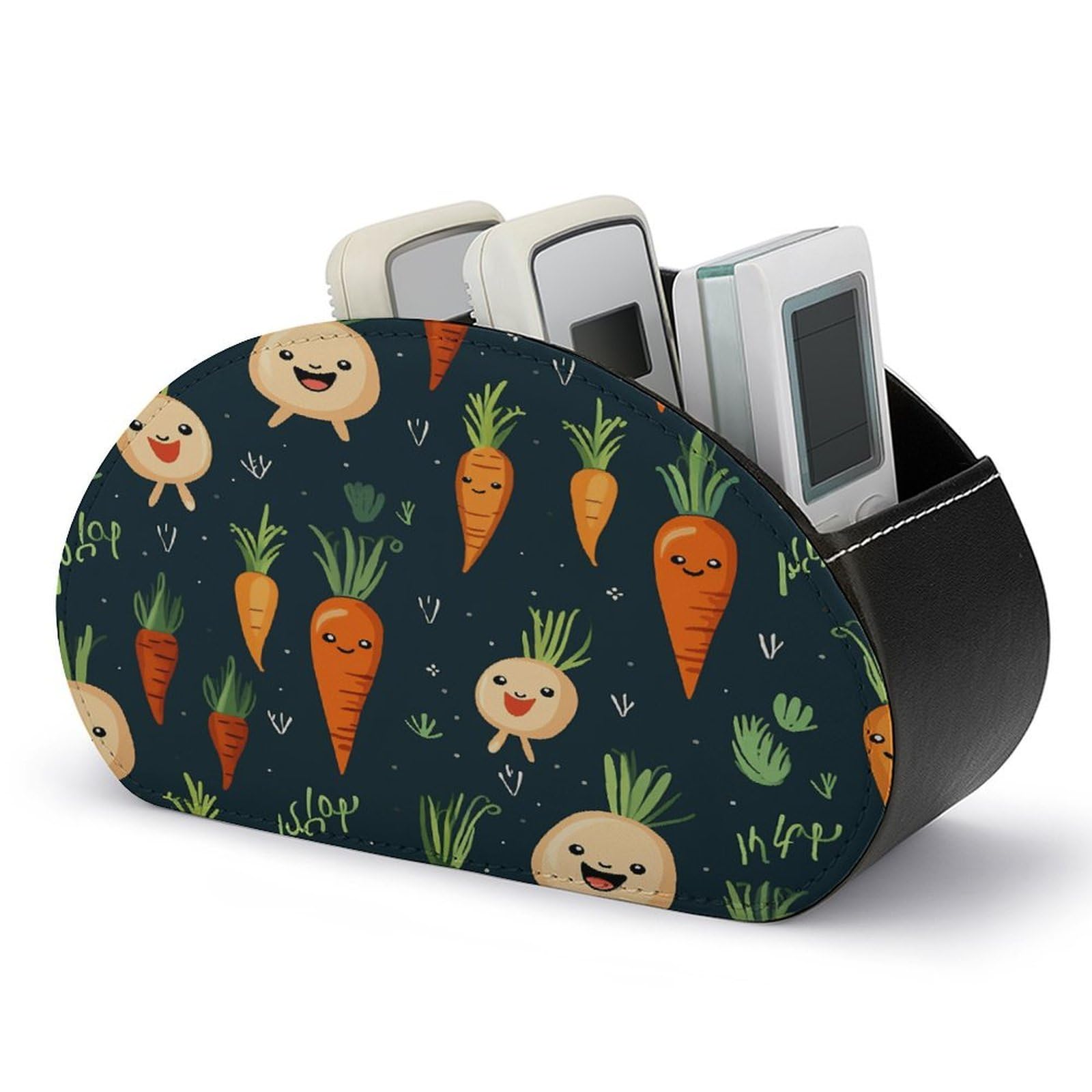 Btcowzrv Style Happy Carrot Remote Control Holder With 5 Compartments