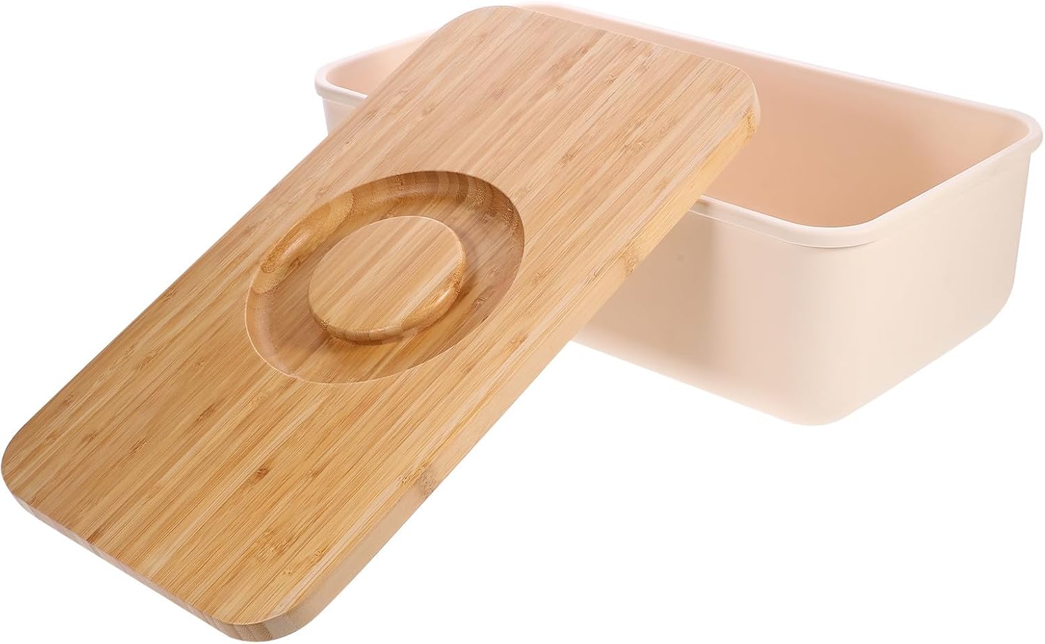Kichvoe Bread Storage Bin with Chopping Board Lid Food-grade Bread Box for Kitchen Countertop for Freshness and Easy Serving