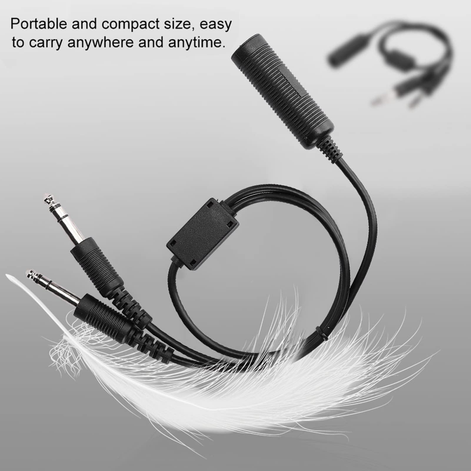 Socobeta Câble Adaptateur de Casque D'hélicoptère U174 vers L'aviation Générale, Convertit Les écouteurs David Clark AVCOMM pour Avion à Double Prise